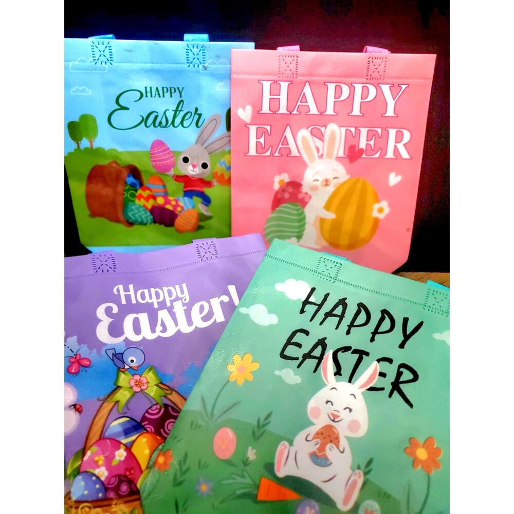 Easter Bunny recycle gift bags reusable Festive Earth Friendly Flowers Egg hunt